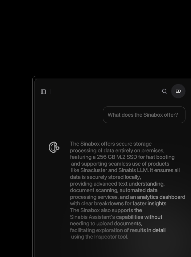 preview of the sinabis assistant
