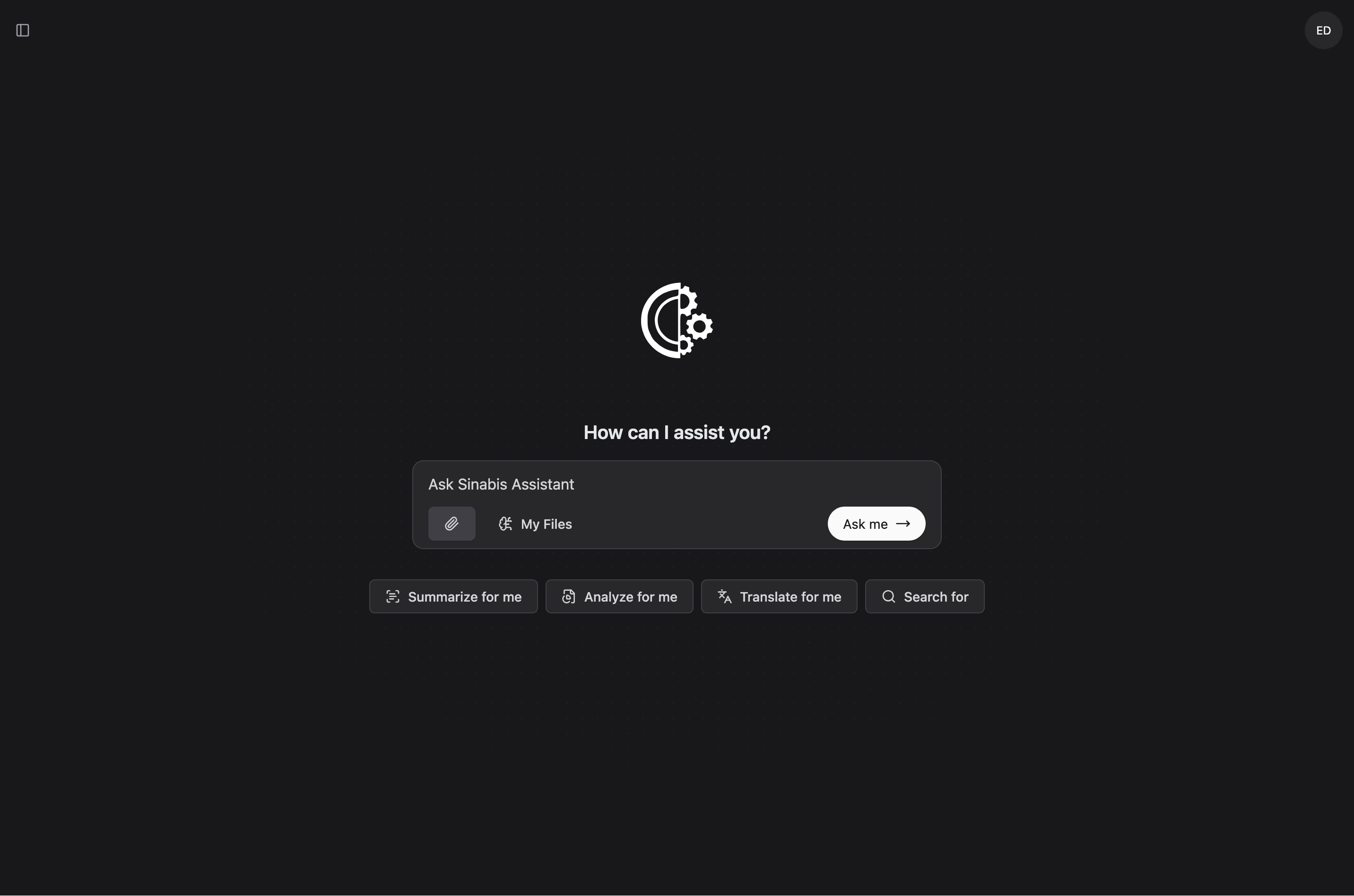 assistant chat in dark theme